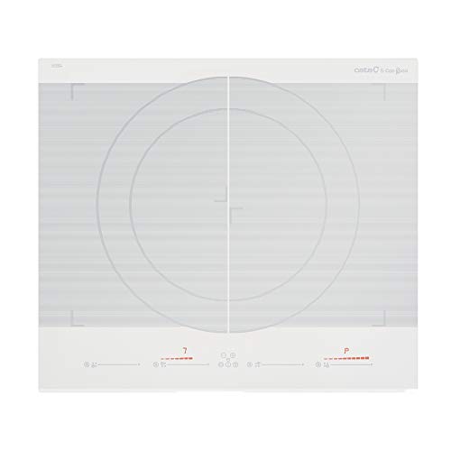 CATA Placa De Inducción Giga 600 WH con 2 Zonas Dobles Modulares, 2100 W, Vidrio, Color blanco