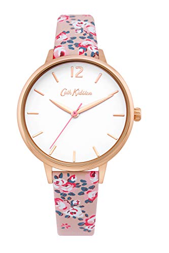 Cath Kidston Ckl067Prg - Reloj de cuarzo para mujer, diseño floral, color rosa y dorado