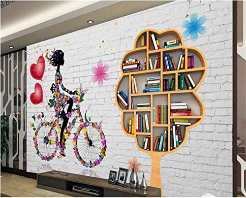 CHI Papel Pintado Mural Papel Tapiz 3D Fondo De Pantalla Creativo Moderno Moda Pared Blanca Estantería TV Pared De Fondo, 350 * 250 Cm