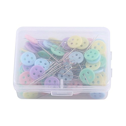 Cikuso 100 unids/Bolsa Pines Colores Mezclados Coser Patchwork Pines Cabeza de la Flor Pines Herramienta de Costura Aguja Accesorios de Costura de Arte Botones