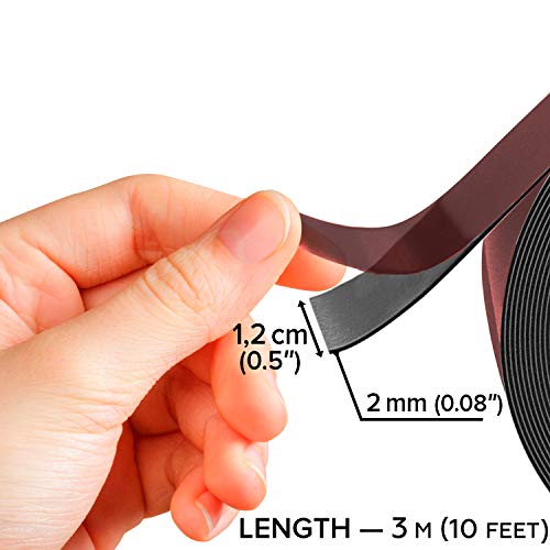 Cinta mágnética 1,27 cm x 304,8 cm - Cinta autoadhesiva para la imantación fija de carteles, fotos, papeles - Adherencia extra fuerte sobre pizarra blanca, pizarra magnética