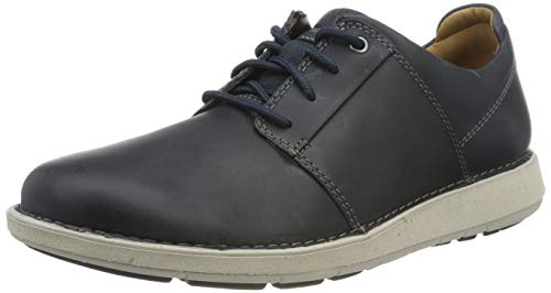 Clarks Un Larvik Lace, Zapatos de Cordones Derby para Hombre, Azul Marino, Piel Marina, 43 EU