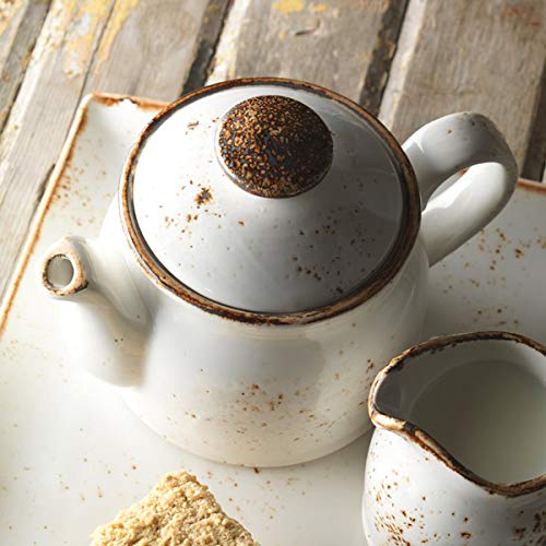 Club de manualidades Steelite tetera blanco 15 oz/425 ml - tetera de cerámica rústico