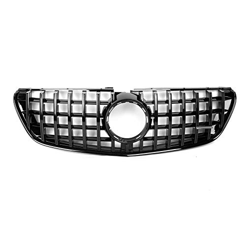 Coche Abeja Nido Parrilla Rejilla, para Mercedes V Class W447 V260 V250 Grille 2016 2017 2018, Delantera Radiador Air Intake Parachoques Accesorios Modificados Grille,Black