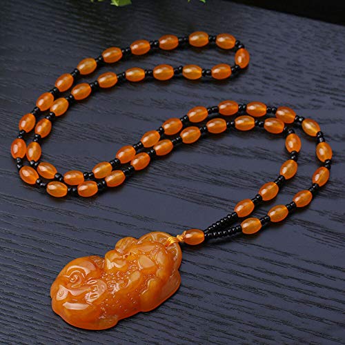 Colgante de gota de cera de abejas vieja mantequilla de pollo amarillo ámbar seguro collar cuadrado cadena de suéter largo colgante de estilo étnico regalo de cumpleaños del día de San Valentín, a9