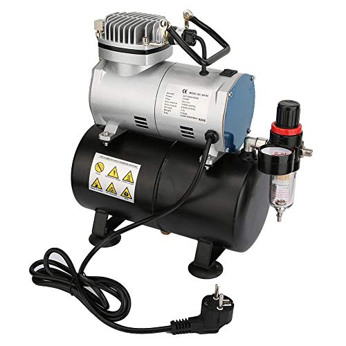 Compresor de aire de pistón de cilindro, compresor de aerógrafo de 1/6 potencias en caballos con depósito, compresor aerógrafo profesional EU 220 V