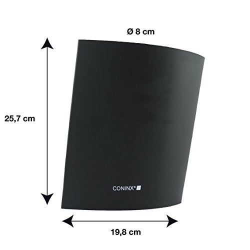 Coninx Viro Bloque para Cuchillos Negro - 18.5 x 25.5 cm - Taco sin cuchillos - 5 años de garantía