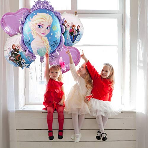 Copo de nieve Decoraciones para fiesta de cumpleaños WENTS 10PCS Frozen Party Decoración de cumpleaños Globos Globo de papel de aluminio Globo de aire Decoración de cumpleaños para niños