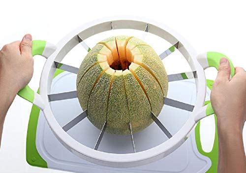 Cortador de sandía de acero inoxidable 15.7 grande, cortador de melón, cortador de melón, cortador de melón, servidor para el hogar
