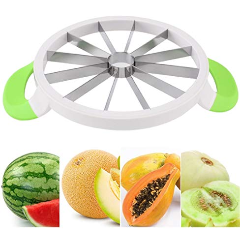 Cortador de sandía de acero inoxidable 15.7 grande, cortador de melón, cortador de melón, cortador de melón, servidor para el hogar