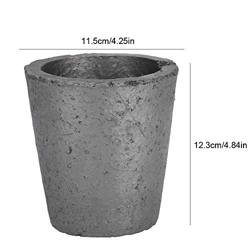 Crisoles de grafito, 4Kg Forma de copa Carburo de silicio Horno de grafito Fundición de crisol Herramienta de fusión para fundición Refinación Oro Plata Cobre Latón Aluminio
