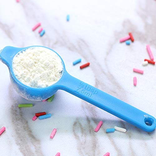 Cuchara de medición de volumen de cocina, juego de cucharas medidoras coloridas y de medición de ingredientes secos y líquidos, perfecto para respaldar y cocinar, 6 unidades