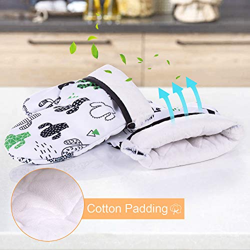 Czemo Juegos de Guantes de Horno Resistentes al Calor Manopla Horno, Guantes de Cocina para Cocinar, Hornear, Barbacoas (Cactus)