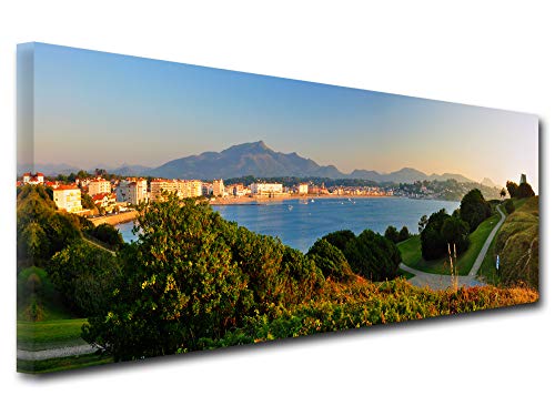 Declina - Cuadro Decorativo de Pared para salón, Lienzo Impreso, Cuadro Decorativo, Cuadro de Fotos panorámico San Jean de luz 80 x 30 cm, Lona, 150x60 cm