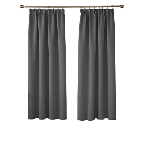 Deconovo Cortina Opaca Térmica Aislante y Ruido Reducción 140 X 175 CM Gris Oscuro 2 Piezas