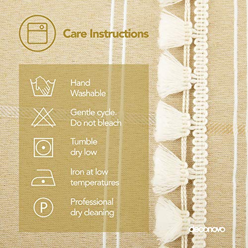 Deconovo Manteles Mesa Cocina Efecto Lino Impermeable Antimanchas Moderno 137x274cm Amarillo