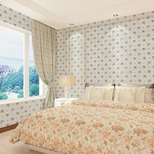 Decorativo floral Contacto Papel autoadhesivo cajón estante maletero extraíble Peel y Stick - Papel pintado para estantes cajón muebles decoración de pared 45 x 200 cm