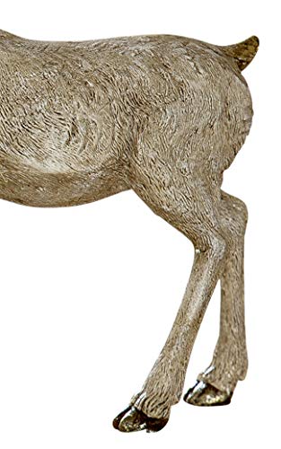 dekojohnson – Figura decorativa de reno natural – Oro Beige 23 x 28 cm grande – reno de pie para interior y exterior