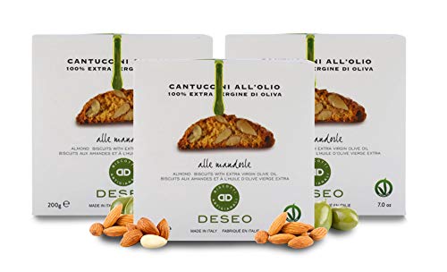 Deseo Galletas de Aceite de Oliva con almendras, Catuccini Toscani sin Huevo - Lote de 3 x 200gr