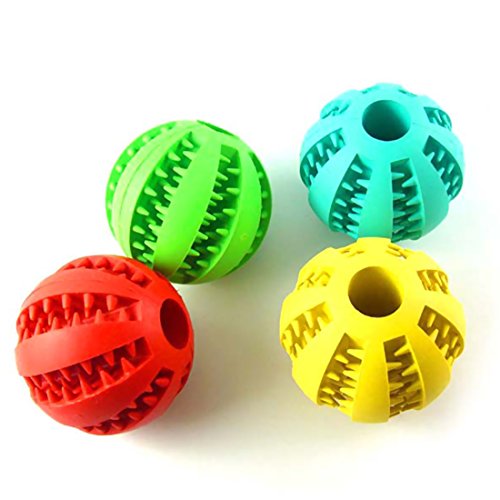 Dewel 2pcs Pelota Perros Maticar Mascotas Pet Ball Juguetes para Mascotas Elasticidad Diente Bola de Limpieza