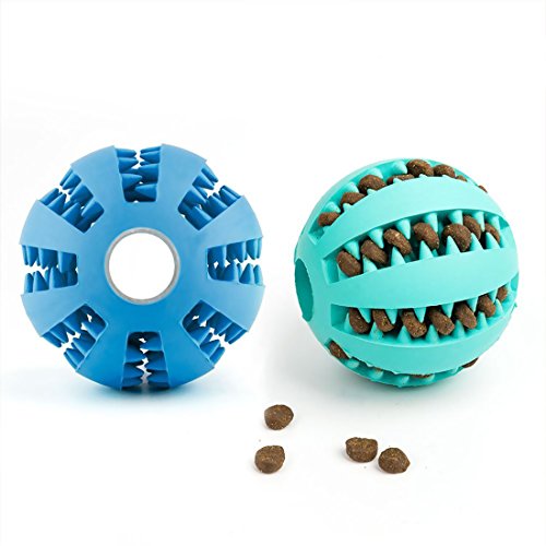 Dewel 2pcs Pelota Perros Maticar Mascotas Pet Ball Juguetes para Mascotas Elasticidad Diente Bola de Limpieza
