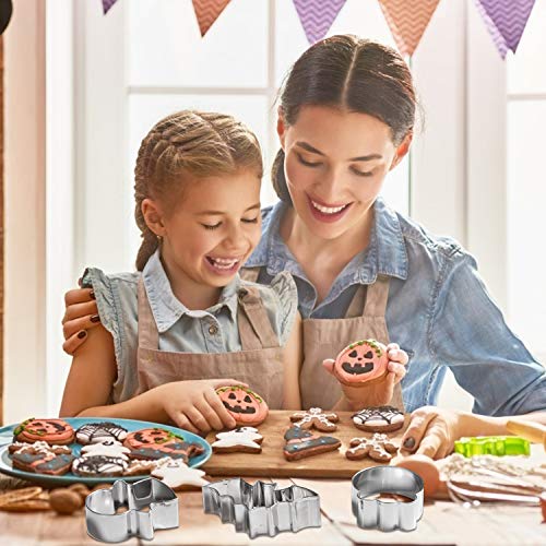 Diealles Shine Halloween Cortadores de Galletas Set, 8 Pieza Moldes para Galletas, Acero Inoxidable Cortapastas para Repostería
