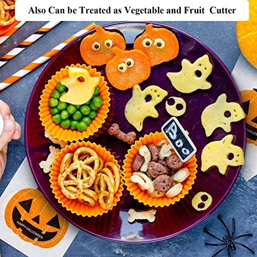 Diealles Shine Halloween Cortadores de Galletas Set, 8 Pieza Moldes para Galletas, Acero Inoxidable Cortapastas para Repostería