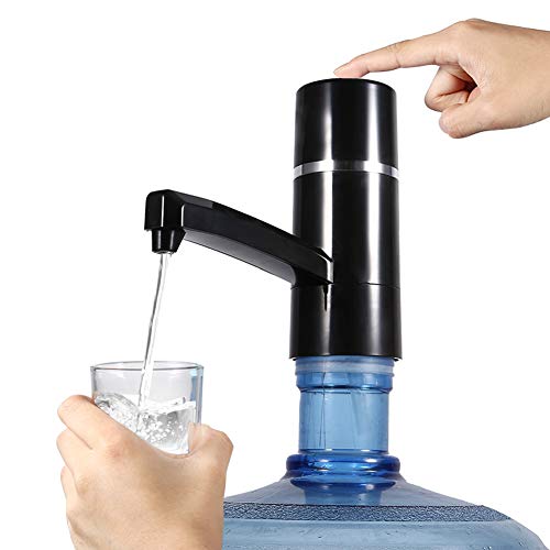 Dispensador de Bomba de Agua Recargable Dispensador Inalámbrico Eléctrico USB para Hogar y Oficina (Negro)