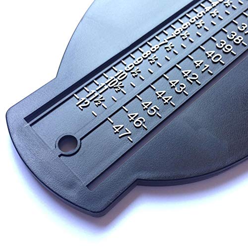 Dispositivo de medición de pie Banane, medidor de ancho de pie, medidor de tamaño de zapato, herramienta de medición de tamaño de zapatos para adultos y niños – Se ajusta a 2-12 yardas negro negro
