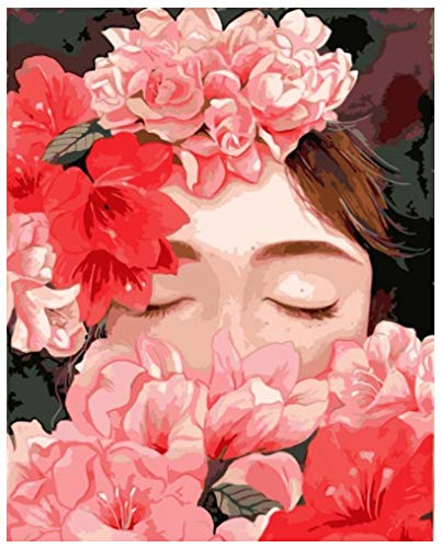 Diy 5D Abstracto Florista Diamante Pintura Rosa Flores Y Mujer Kit De Punto De Cruz Bordado Artista Salón Decoración Mosaico 40X50Cm