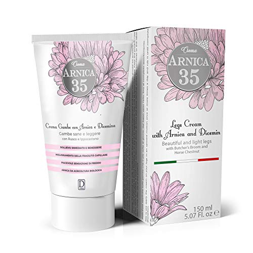 Dulàc - Crema para Piernas pesadas y cansadas - 150 ml - Piernas bonitas y ligeras con Àrnica, Diosmina, Rusco y Castaño de Indias - 100% Made in Italy - Arnica 35