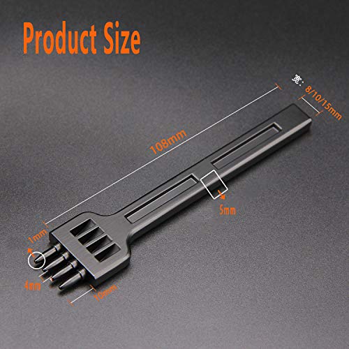 DXIA 3 Piezas Juego de Herramientas de Perforadora de Cuero,Tenedores para Coser Cuero,Artesanía de Cincel de Bricolaje Espaciado de 4 mm 2/4/6 Herramientas de Dientes Regalo para Artesanía De Cuero