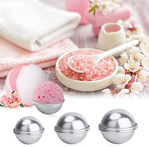 DXIA 6 Piezas Moldes de Bomba de Baño DIY, Bomba De Baño Moldes, Bomba de Baño de Acero Inoxidable con 3 Tamaños, Bomba de Baño Molde de Metal, para Bombas de Baño Caseras y Crea
