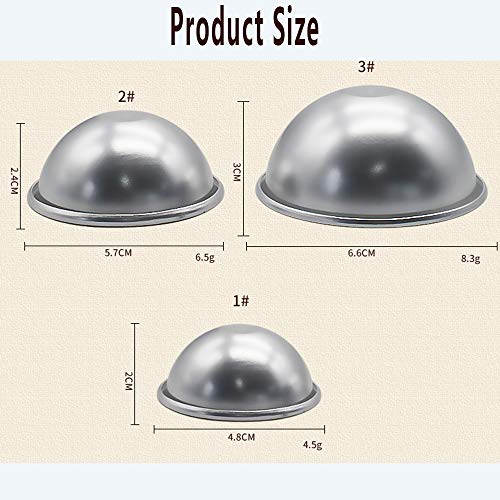 DXIA 6 Piezas Moldes de Bomba de Baño DIY, Bomba De Baño Moldes, Bomba de Baño de Acero Inoxidable con 3 Tamaños, Bomba de Baño Molde de Metal, para Bombas de Baño Caseras y Crea