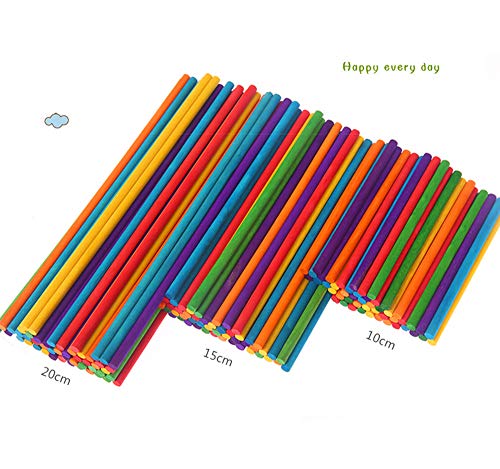 DXIA Pack de 150 Palitos de Madera Redondos, Varillas de Madera para Manualidades, Palitos de Helado, Natural Palos Para Algodon de Azucar, Ambientador Varillas, DIY Palitos de Bambu Artesanía (B)
