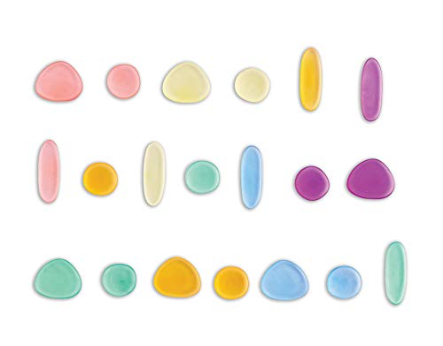 edx education Guijarros arcoíris Junior - Bote mini - Transparentes - Piedras para ordenar y apilar - Material táctil matemático - Para edad 18M+