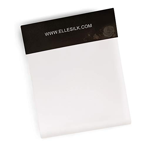 ElleSilk 100% Seda Funda de Almohada, 22 Momme, Seda de Morera de Grado Superior, Tinte Natural, Super Suave y Acogedor, 50 x 90cm, Blanco