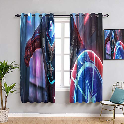 Elliot Dorothy CyberCaptain America Marvel Futuro Lucha Total Cortinas de Ventana Cortinas Retroceso Cortina de Ventana Cortina Cortina Cortina Cortina Cortina de Ventana W42 x L45