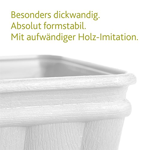 Emsa 959751200 Balcone - Jardinera (75 cm), color blanco