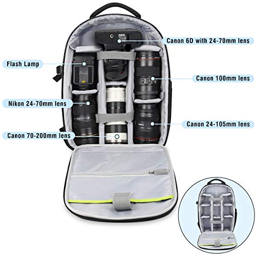 Endurax Mochilas Fotograficas Mochila para cámaras réflex Digitales réflex Digitales y Accesorios de fotografía con Compartimento para portátil de 14 Pulgadas