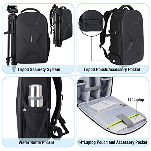 Endurax Mochilas Fotograficas Mochila para cámaras réflex Digitales réflex Digitales y Accesorios de fotografía con Compartimento para portátil de 14 Pulgadas