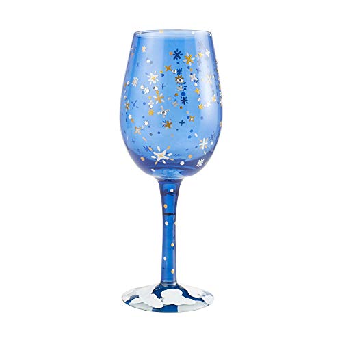 Enesco 6004524 Designs by Lolita Dream Copa de vino artesanal, 15 onzas Color azul.