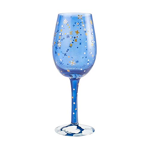 Enesco 6004524 Designs by Lolita Dream Copa de vino artesanal, 15 onzas Color azul.