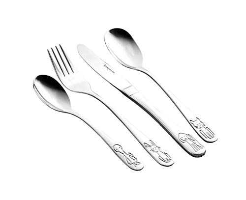 Esmeyer 157-010 Cubierto Infantil, 4 Piezas, Modelo Bambino, 18/0 Pulido