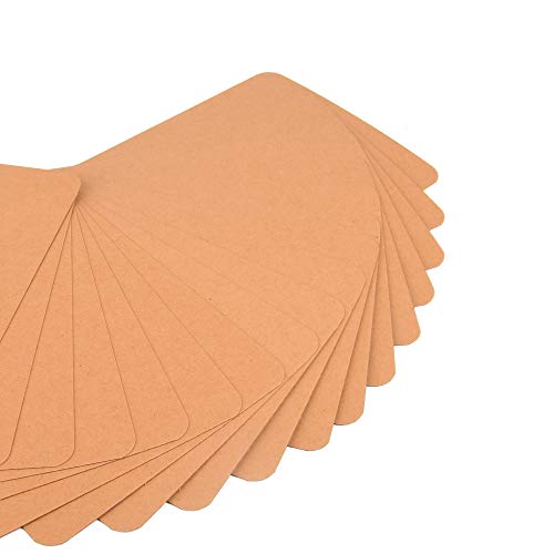 ewtshop® - Tarjetas de cartón, 50 unidades, DIN A6, cartón natural, papel kraft, marrón natural