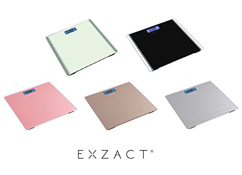 Exzact Báscula Corporal Electrónica/Báscula de Baño Digital/Escala Personal - 180kg - Exhibición del LCD de la contraluz (Rosa Metalizado)