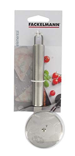 Fackelmann Elemental Cortador Pizza, Cortapizza, Rueda Cortar Pasta Masa,diseño Elegante Acero Inoxidable 19,5cm, 1ud