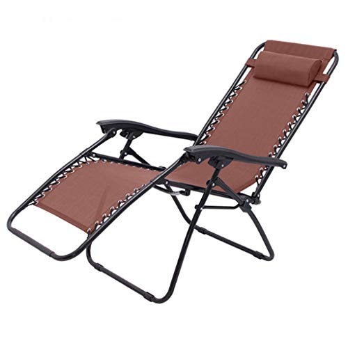 Fenteer Set de Repuesto para Silla de Patio Malla 160X43cm + Cordones 2m + 1.35m + Almohada de Cabeza para Tumbonas - Cordones café
