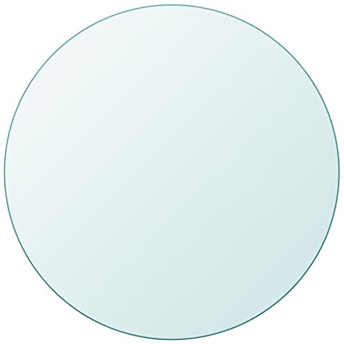 Fesjoy Tablero de Mesa de Cristal Templado Redondo 400 mm 8 mm