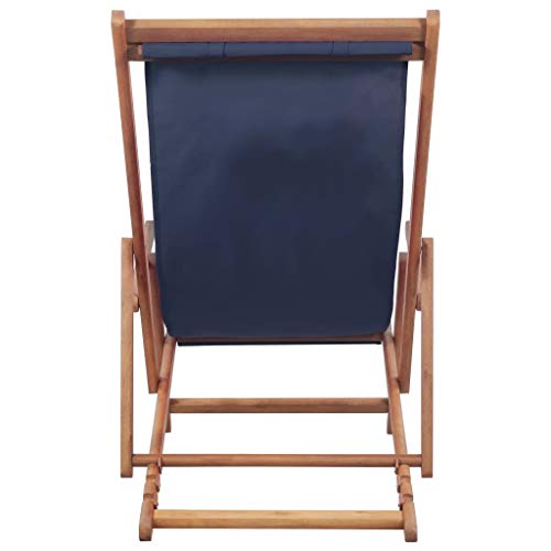 Festnight Silla de Playa Jardin Tumbonas Plegable 3 Posiciones Ajustables con Almohada Azul